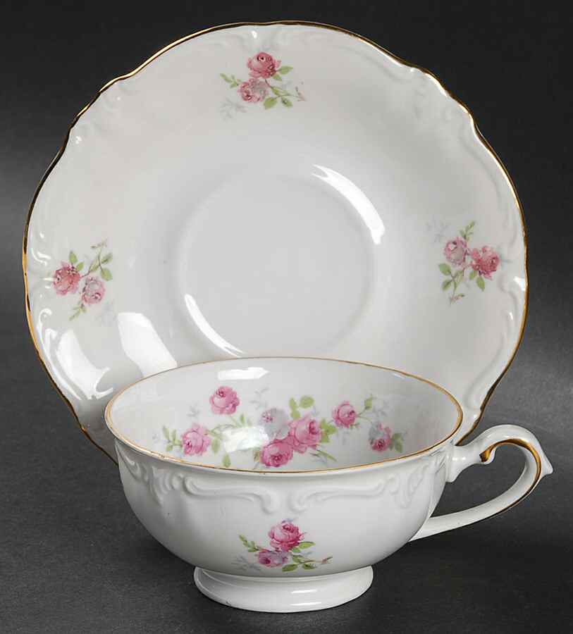 Rosalie Footed Cup & Saucer Set by Winterling - Bavaria-1