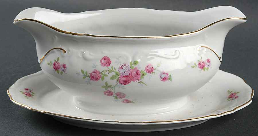 Rosalie Gravy Boat with Attached Underplate by Winterling - Bavaria-1