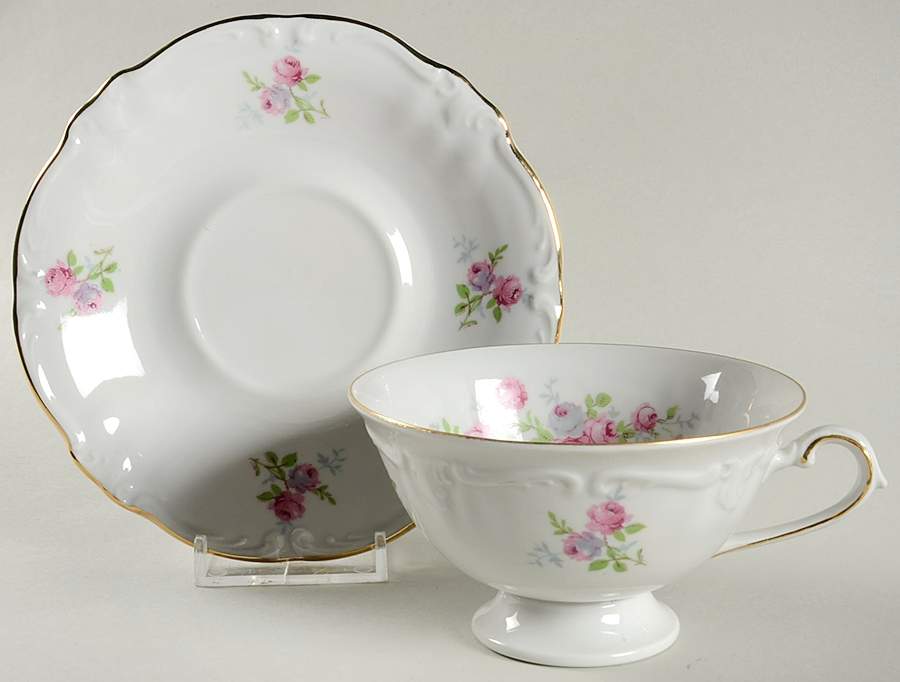 Rosalie Footed Cup & Saucer Set by Winterling - Bavaria-1