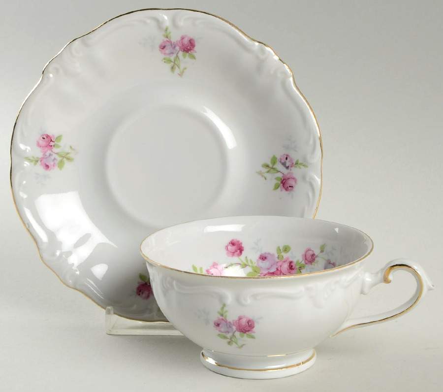 Rosalie Footed Cup & Saucer Set by Winterling - Bavaria-1
