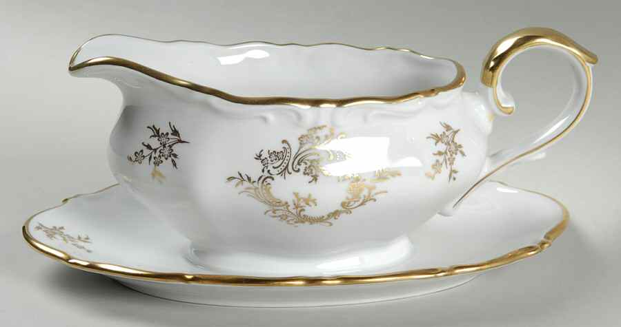 WIG123 Gravy Boat with Attached Underplate by Winterling - Bavaria-1