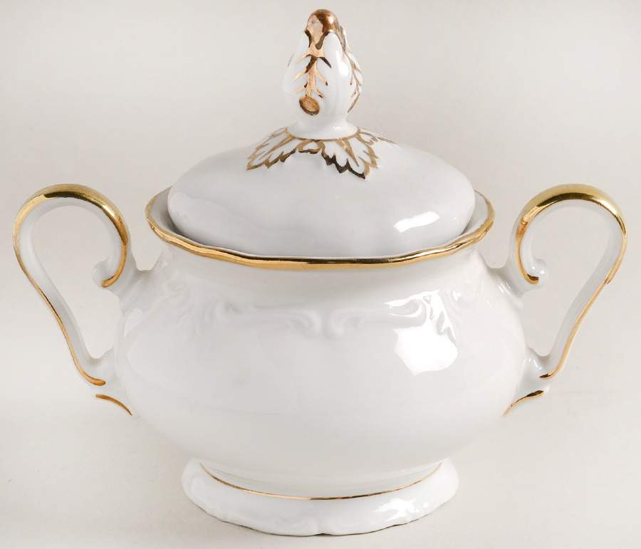 Heirloom Gold Sugar Bowl & Lid by Winterling - Bavaria-1
