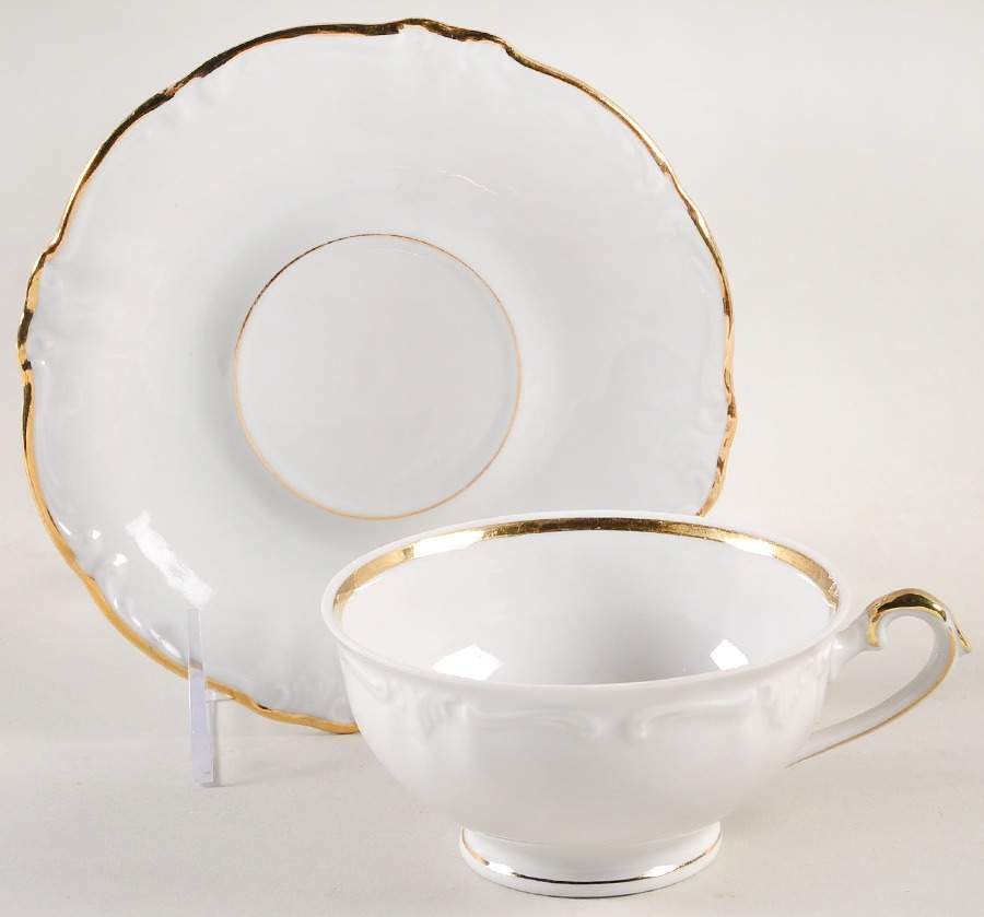 Heirloom Gold Footed Cup & Saucer Set by Winterling - Bavaria-1
