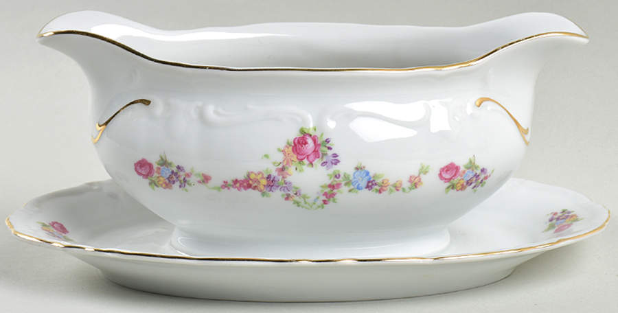 WIG147 Gravy Boat with Attached Underplate by Winterling - Bavaria-1