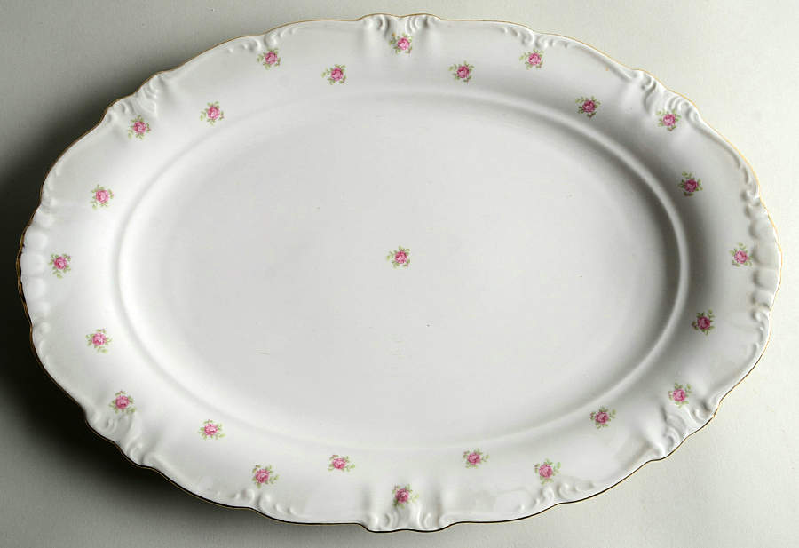Rosedot 15" Oval Serving Platter by Winterling - Bavaria-1