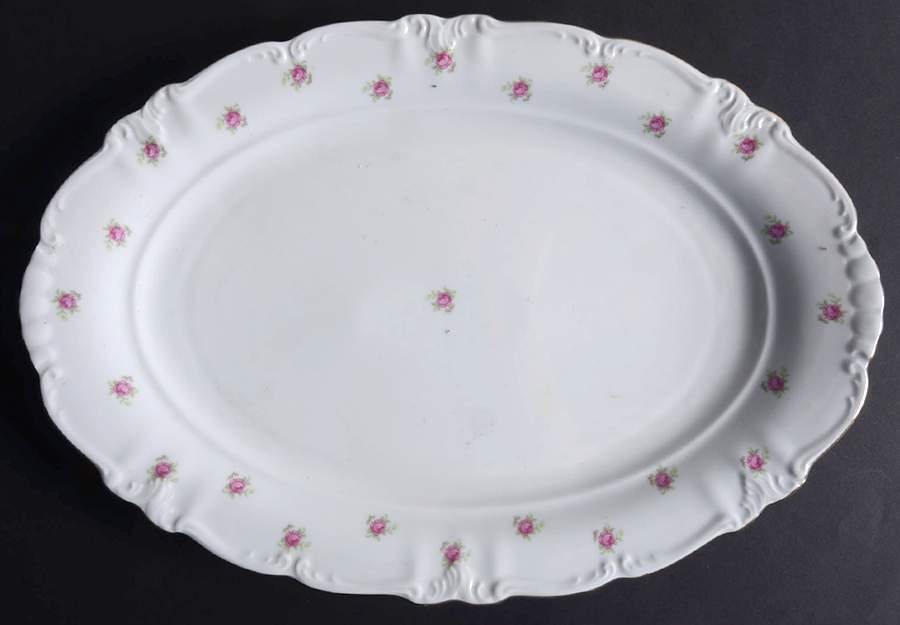 Rosedot 13" Oval Serving Platter by Winterling - Bavaria-1