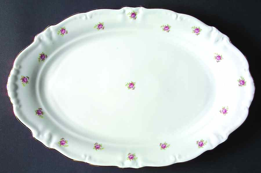 Rosedot 12" Oval Serving Platter by Winterling - Bavaria-1