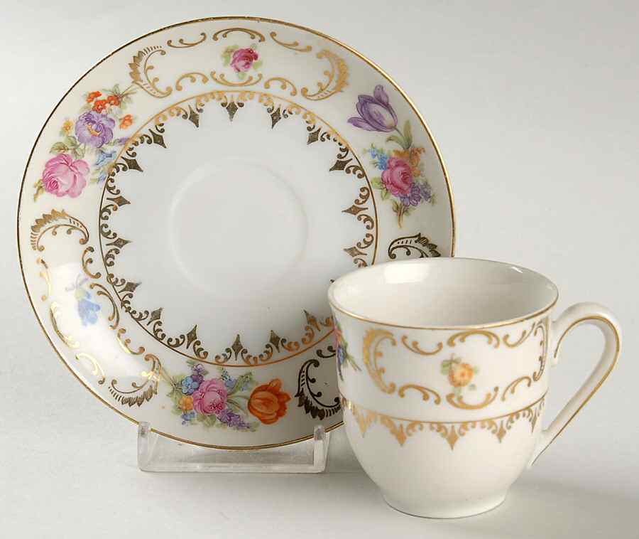 WIG40 Flat Demitasse Cup & Saucer Set by Winterling - Bavaria-1