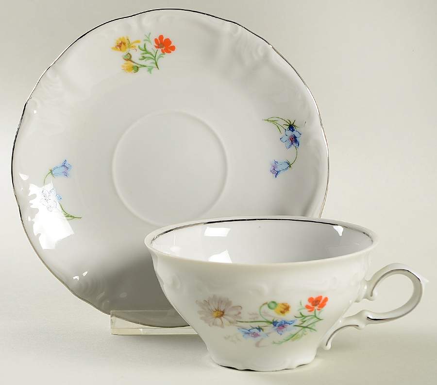 Pauline Flat Cup & Saucer Set by Winterling - Bavaria-1