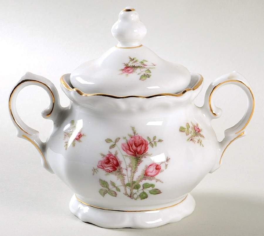 Wild Rose Sugar Bowl & Lid by Winterling - Bavaria-1
