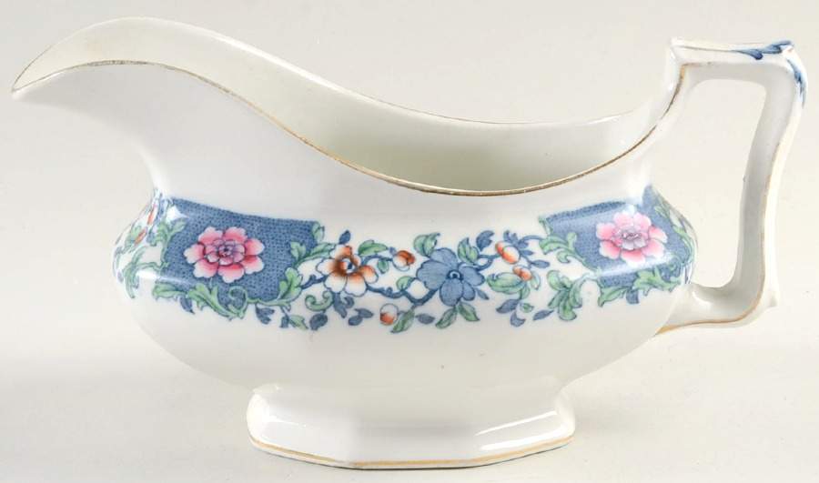 Antique Pink Gravy Boat by F Winkle-1