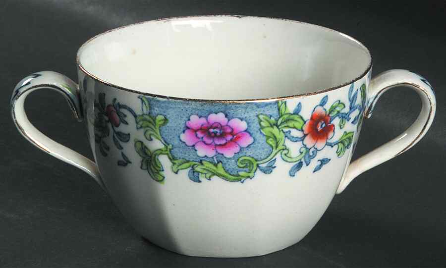 Antique Pink Flat Bouillon Cup by F Winkle-1
