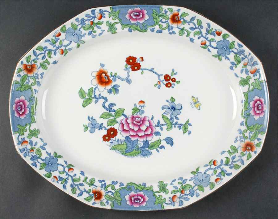 Antique Pink 16" Oval Serving Platter by F Winkle-1