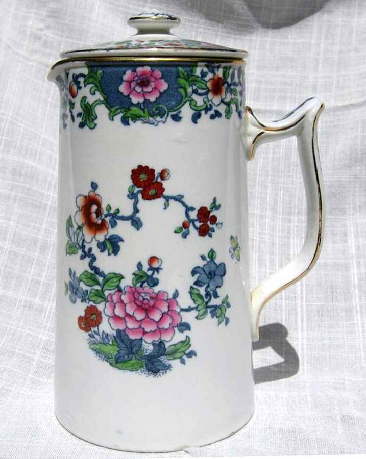 Antique Pink Hot Water Jug & Lid by F Winkle-1