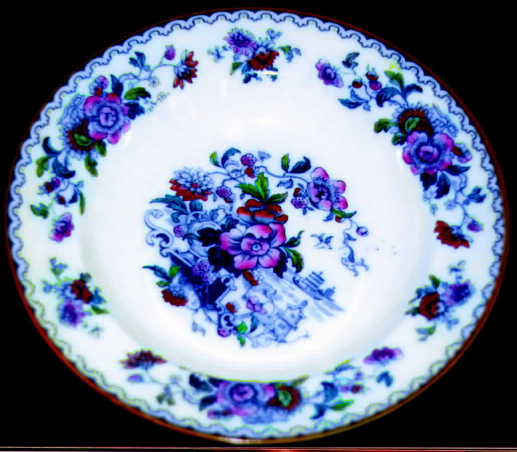 Pekin Blue Rim Soup Bowl by F Winkle-1