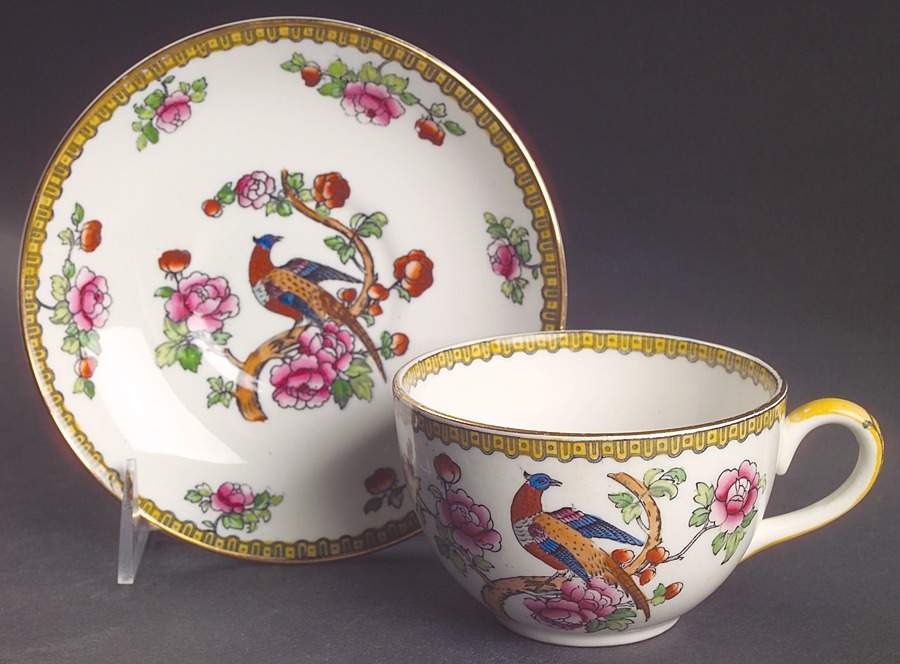 Pheasant (Smooth) Oversized Cup & Saucer Set by F Winkle-1