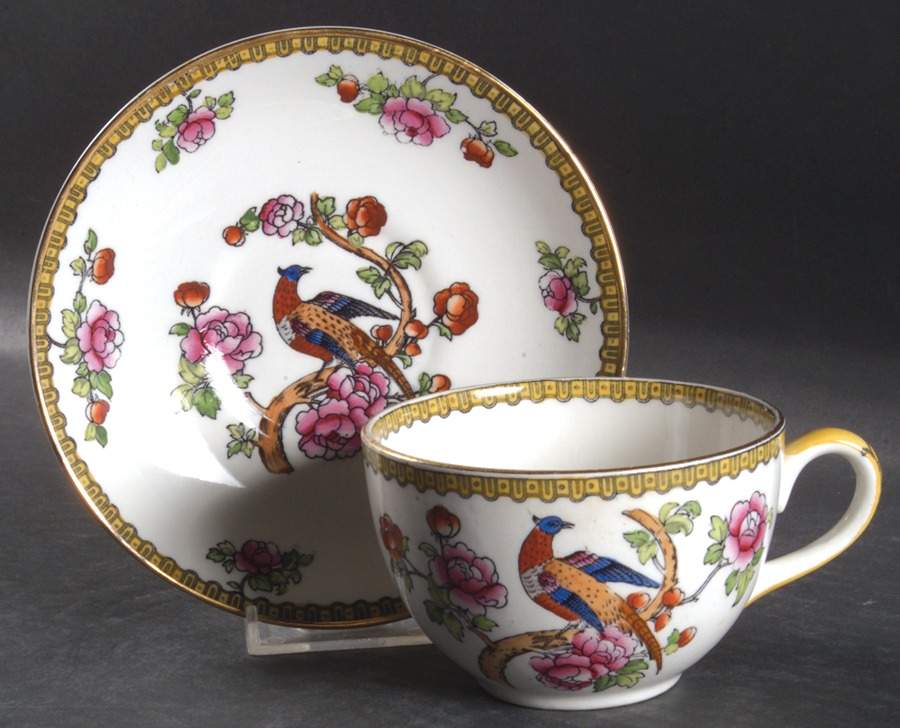 Pheasant (Smooth) Oversized Cup & Saucer Set by F Winkle-1