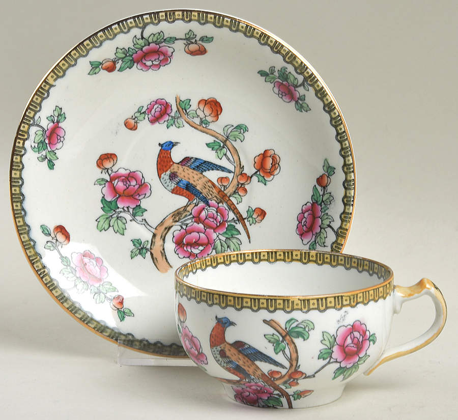 Pheasant (Smooth) Flat Cup & Saucer Set by F Winkle-1
