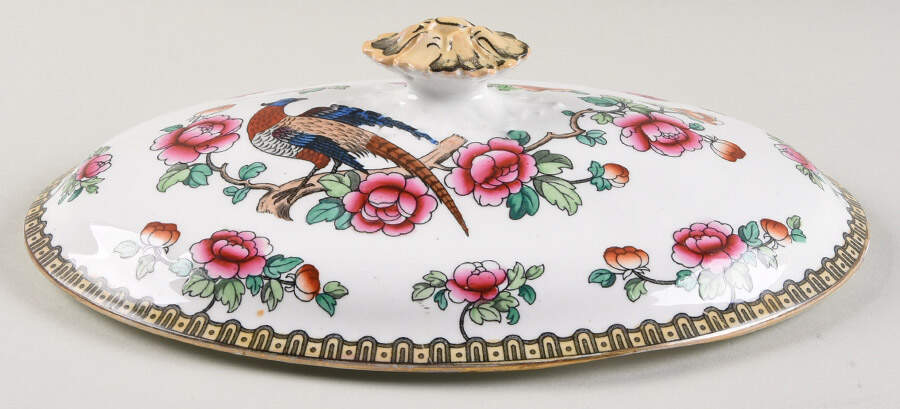Pheasant (Smooth) Lid for Oval Vegetable by F Winkle-1