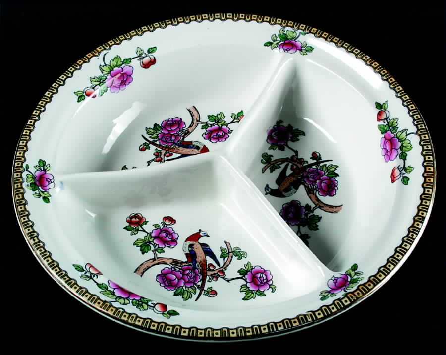Pheasant (Smooth) 3-Part Round Divided Server by F Winkle-1