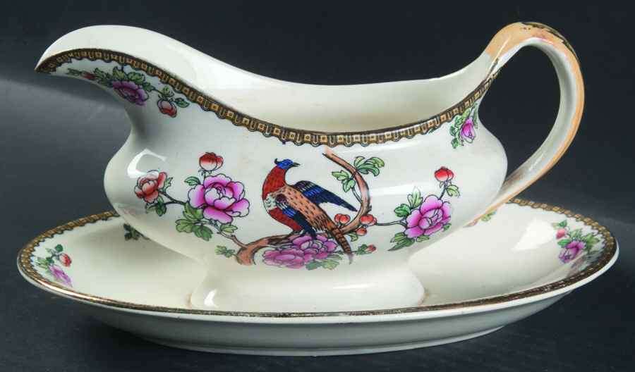 Pheasant (Smooth) Gravy Boat & Underplate by F Winkle-1