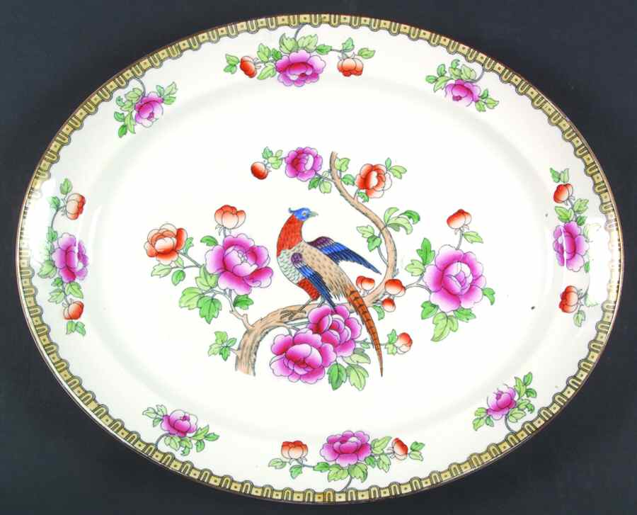 Pheasant (Smooth) 16" Oval Serving Platter by F Winkle-1