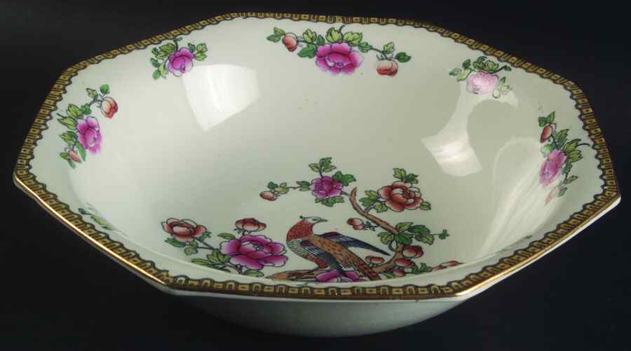 Pheasant (Smooth) 10" Octagonal Vegetable Bowl by F Winkle-1