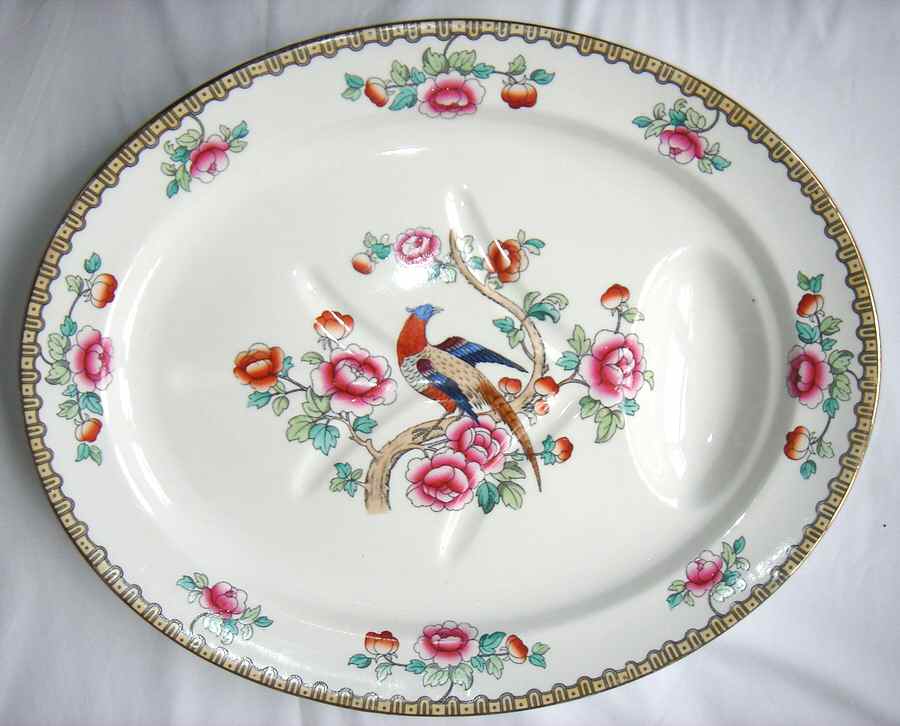 Pheasant (Smooth) 19" Oval Platter with Well by F Winkle-1