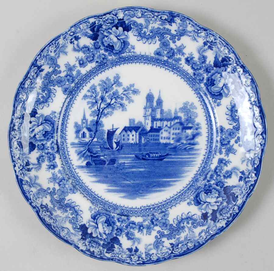 Togo (Flow Blue) Luncheon Plate by F Winkle-1