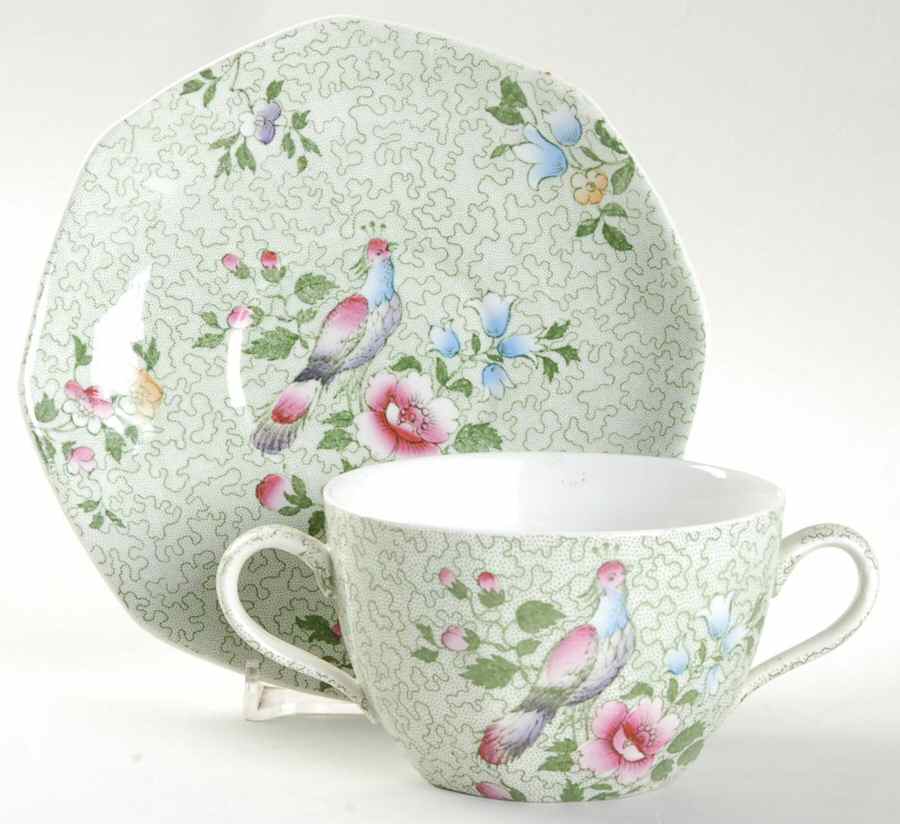 Wessex Flat Bouillon Cup & Saucer by F Winkle-1