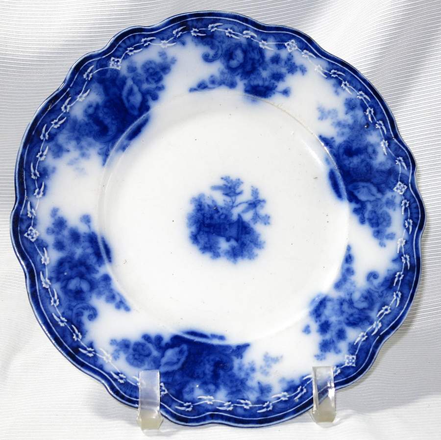 Arcadia (Flow Blue) Luncheon Plate by Arthur J Wilkinson-1