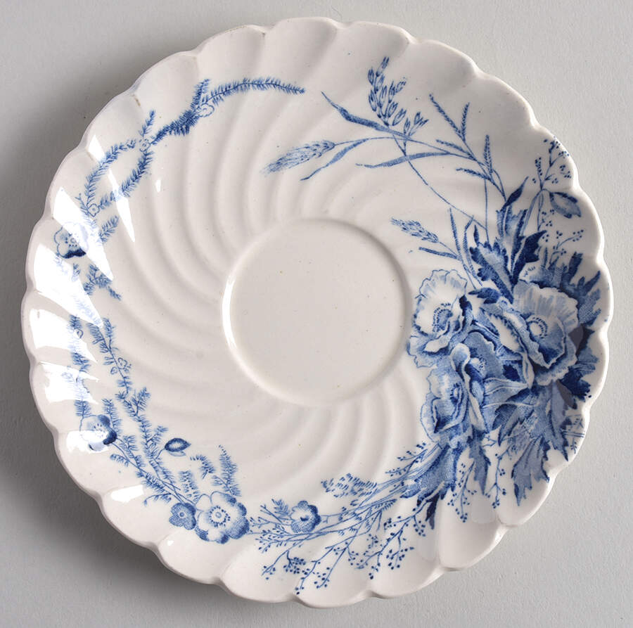 Harvest Blue Saucer by Arthur J Wilkinson-1
