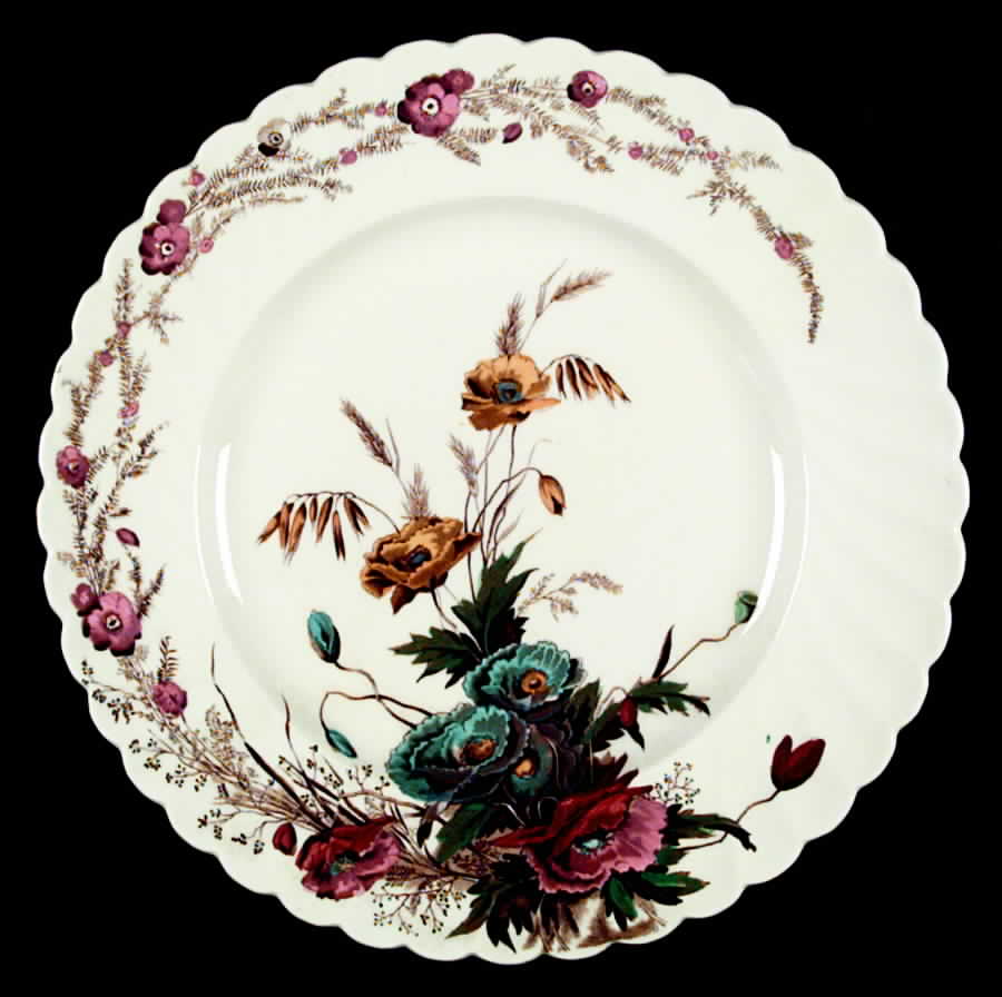 Harvest Brown Multicolor (Pink Floral Rim) Dinner Plate by Arthur J Wilkinson-1