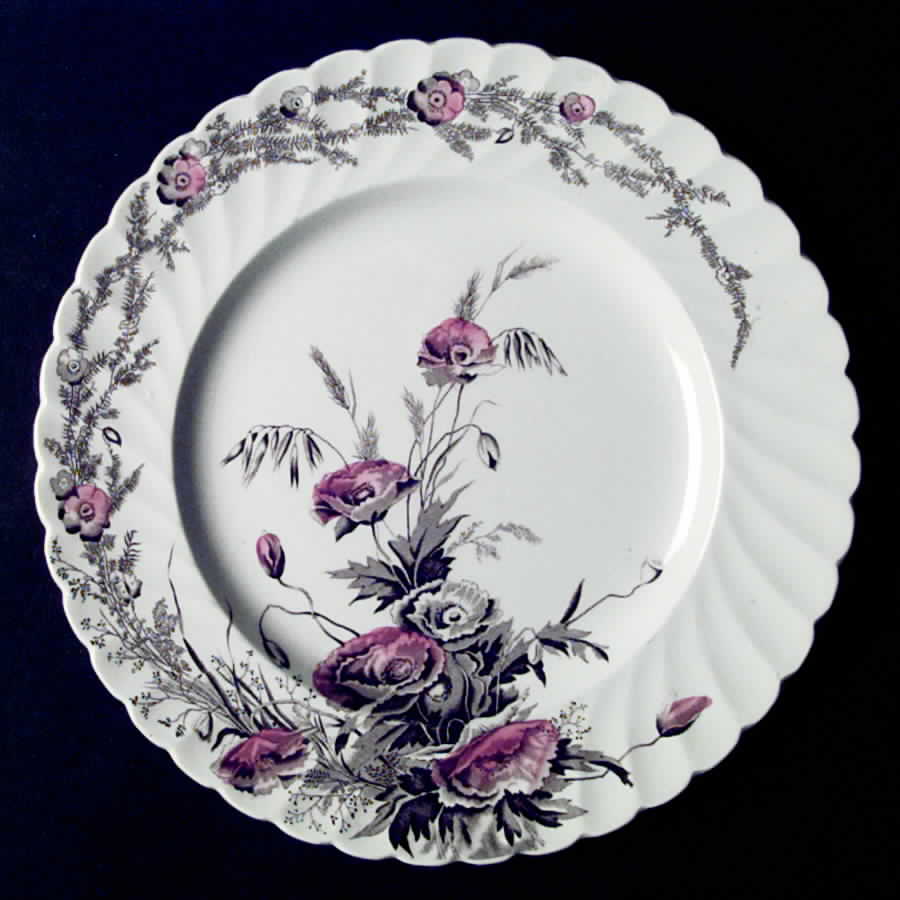 Harvest Pink and Brown Dinner Plate by Arthur J Wilkinson-1