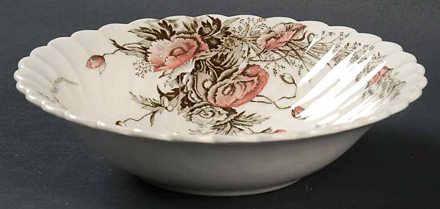 Harvest Pink and Brown Coupe Cereal Bowl by Arthur J Wilkinson-1