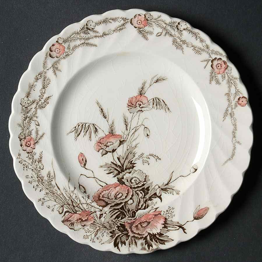 Harvest Pink and Brown Bread & Butter Plate by Arthur J Wilkinson-1