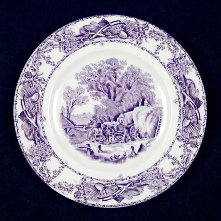 Pastoral Davenport Amethyst Bread & Butter Plate by Arthur J Wilkinson-1