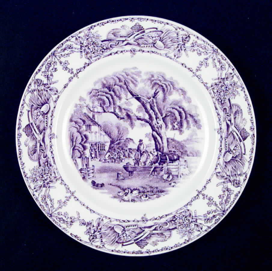 Pastoral Davenport Amethyst Salad Plate by Arthur J Wilkinson-1