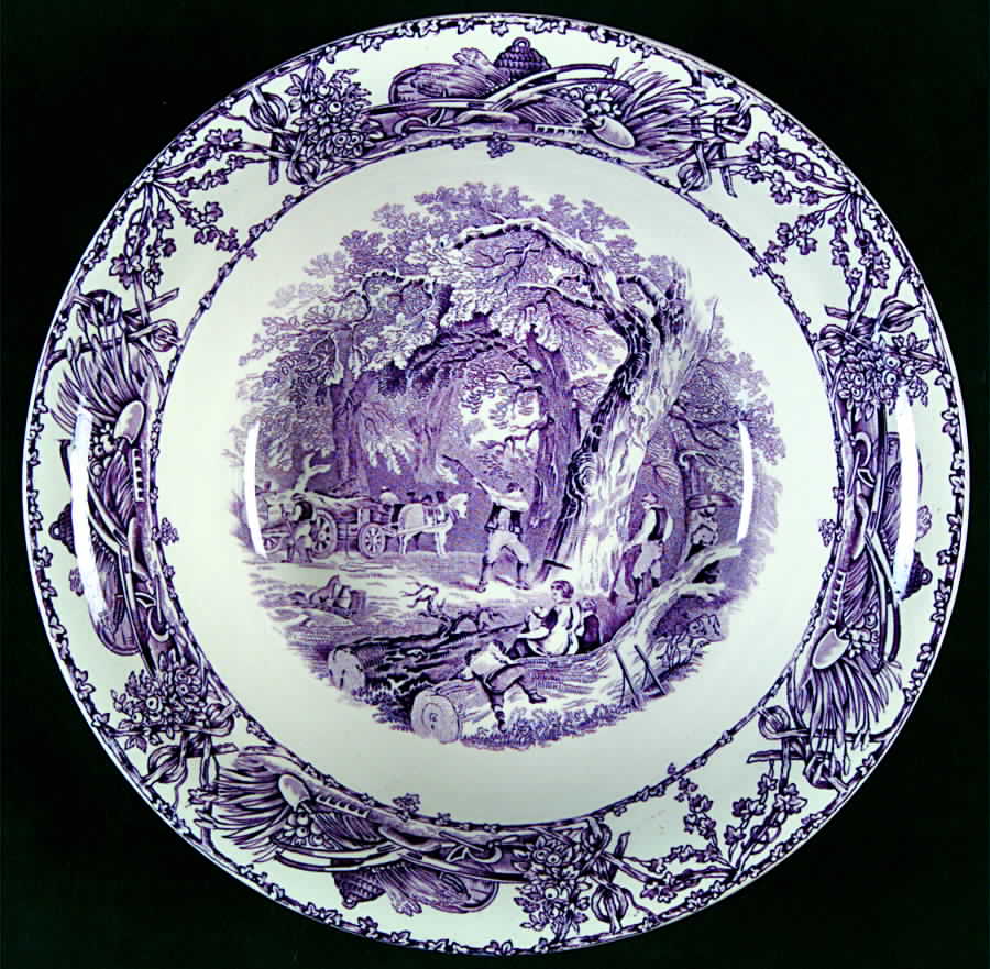 Pastoral Davenport Amethyst 8" Round Vegetable Bowl by Arthur J Wilkinson-1