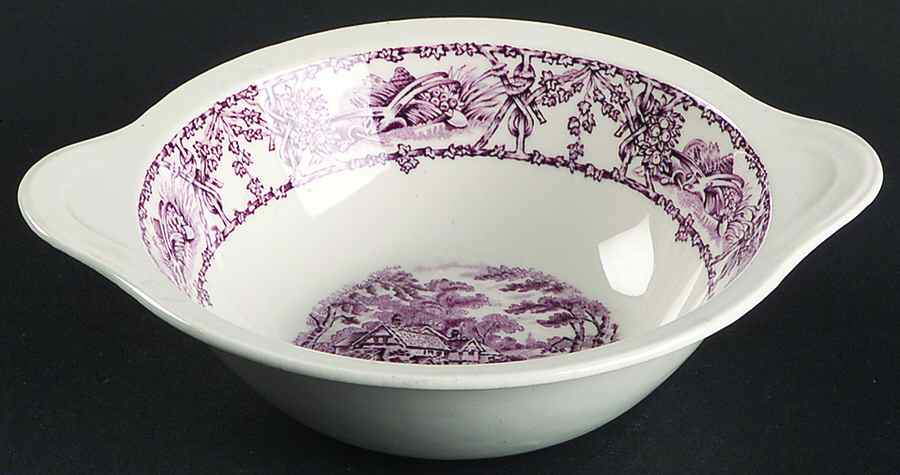Pastoral Davenport Amethyst Lugged Cereal Bowl by Arthur J Wilkinson-1