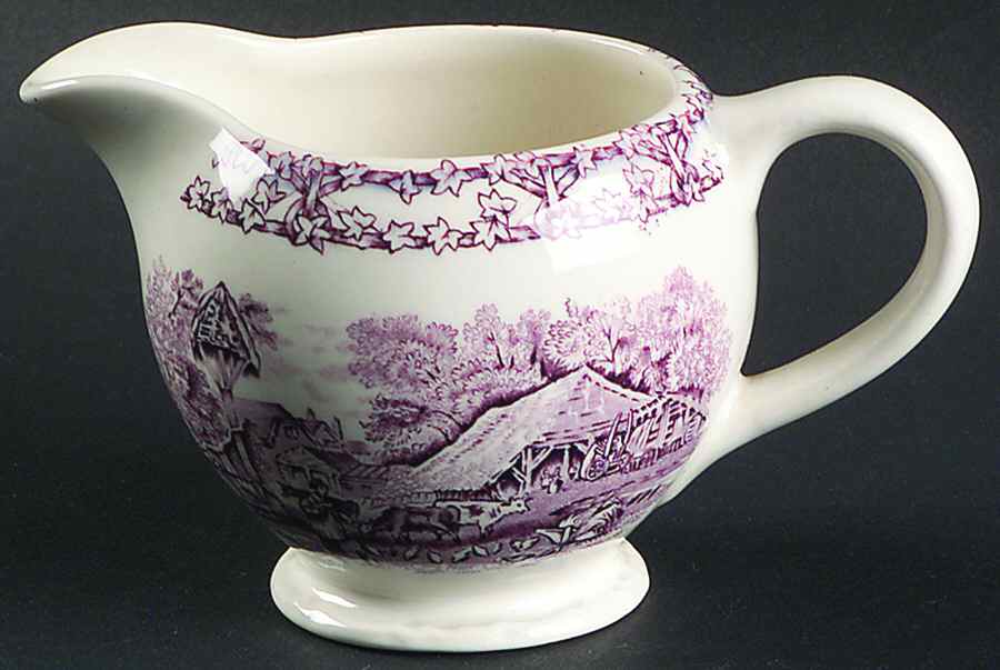 Pastoral Davenport Amethyst Creamer by Arthur J Wilkinson-1