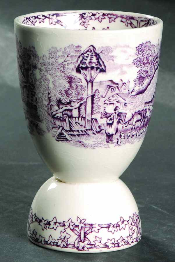 Pastoral Davenport Amethyst Double Egg Cup by Arthur J Wilkinson-1