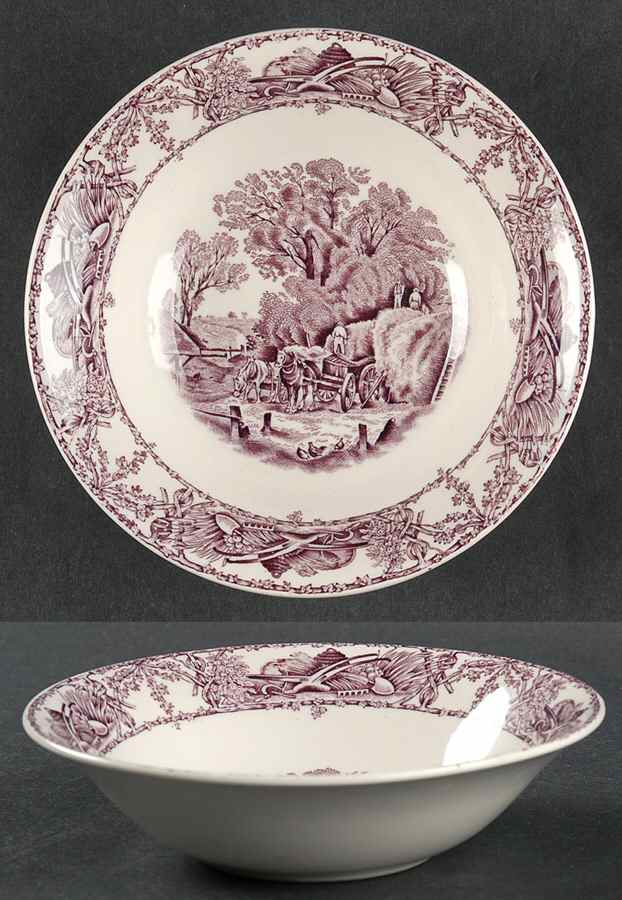 Pastoral Davenport Amethyst Coupe Cereal Bowl by Arthur J Wilkinson-1