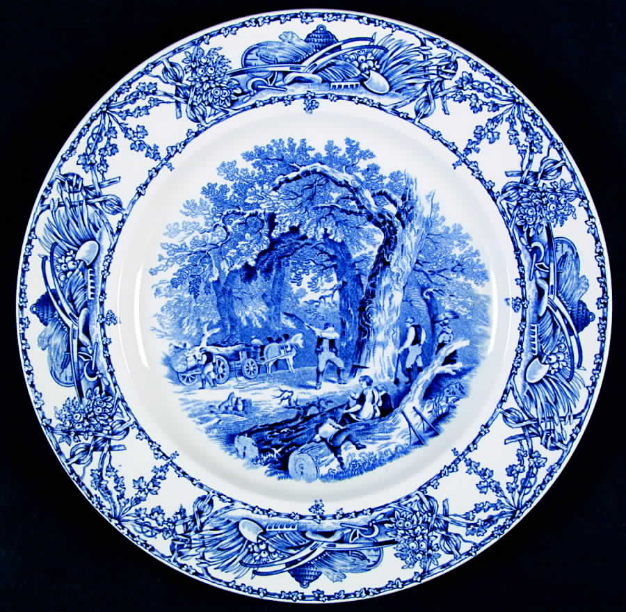 Pastoral Davenport Blue Dinner Plate by Arthur J Wilkinson-1