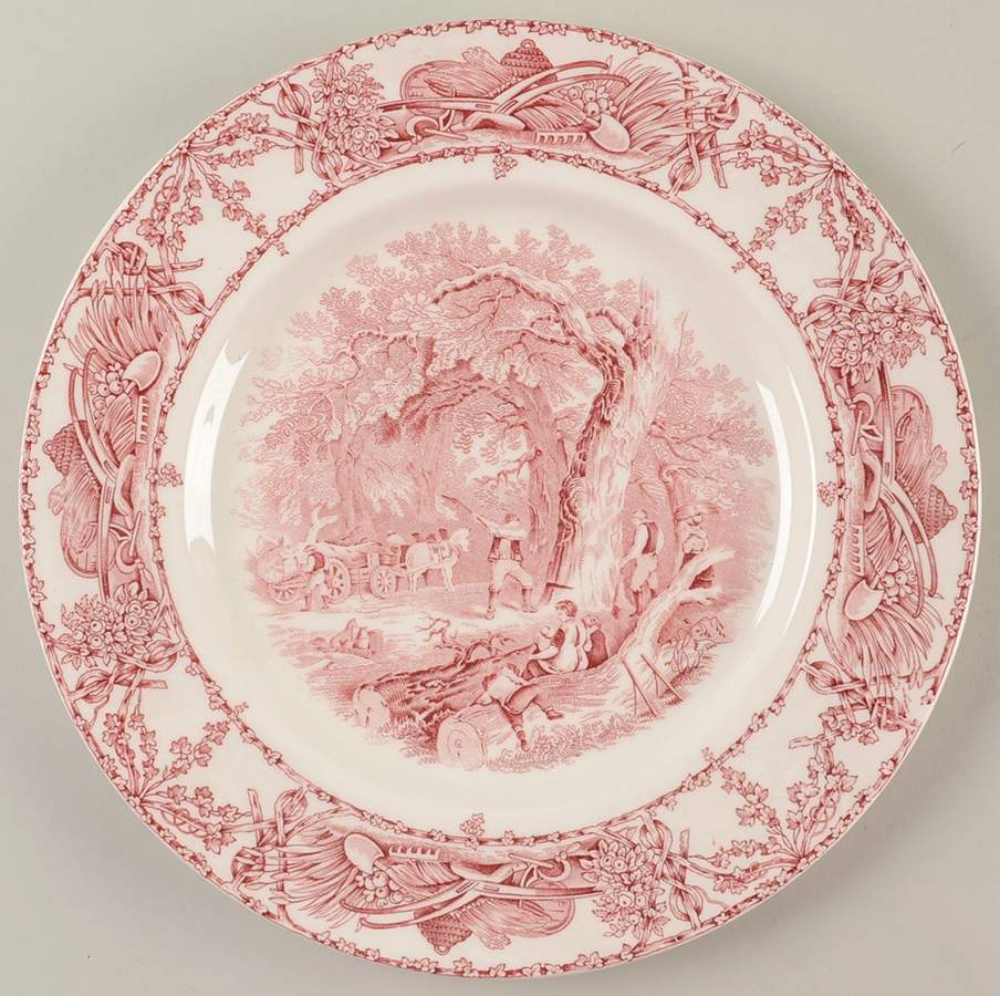 Pastoral Davenport Red Dinner Plate by Arthur J Wilkinson-1