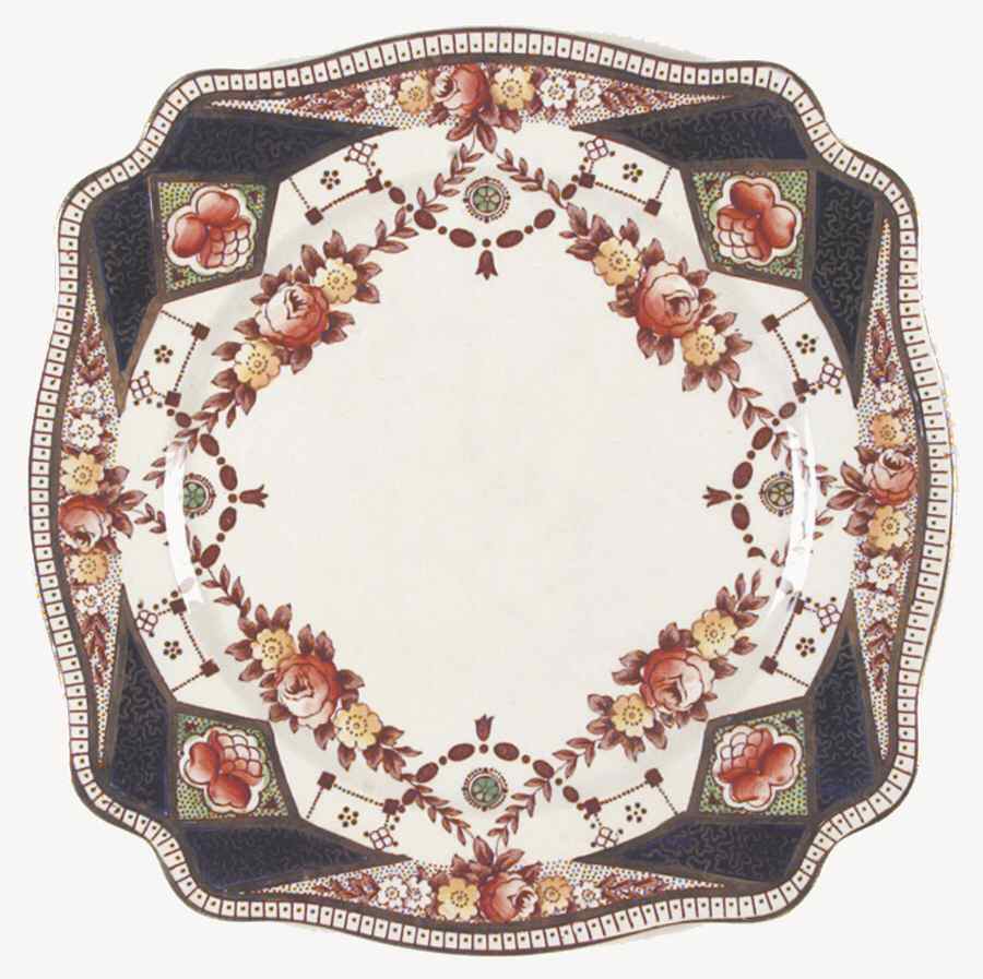 Stafford Brown, Rust and Yellow Dinner Plate by Arthur J Wilkinson-1