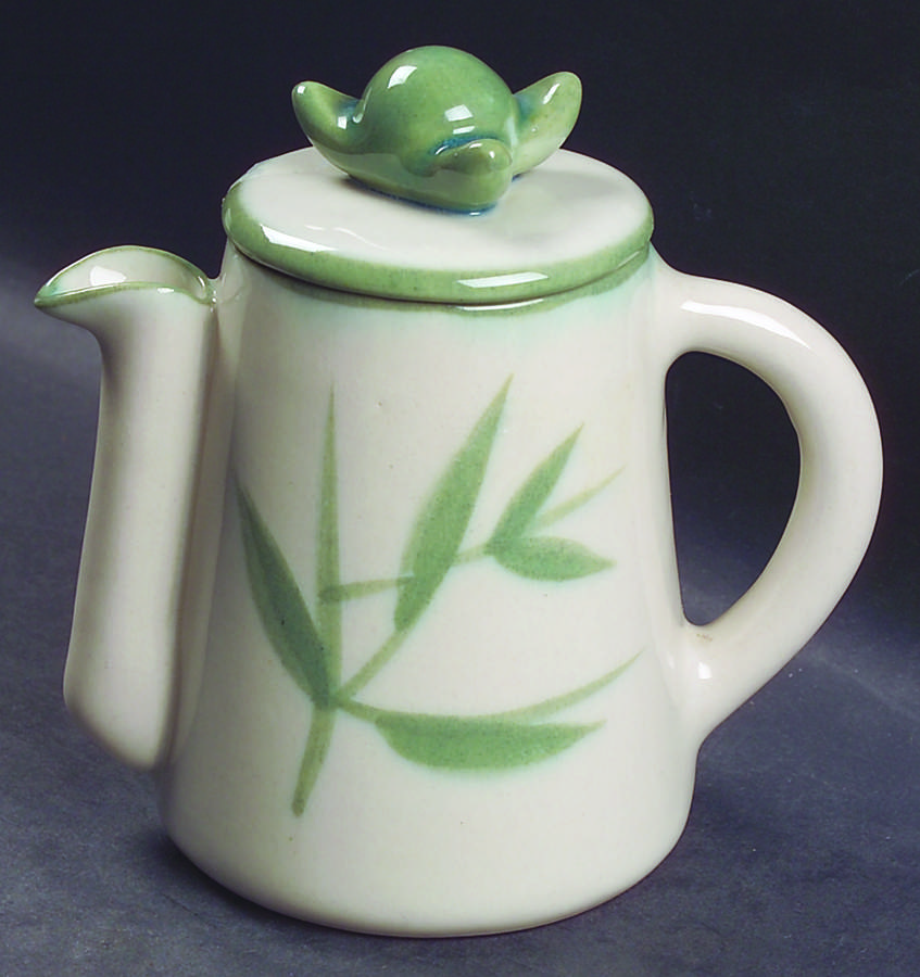 Bamboo (Round) Mini Coffee Pot & Lid by Winfield-1