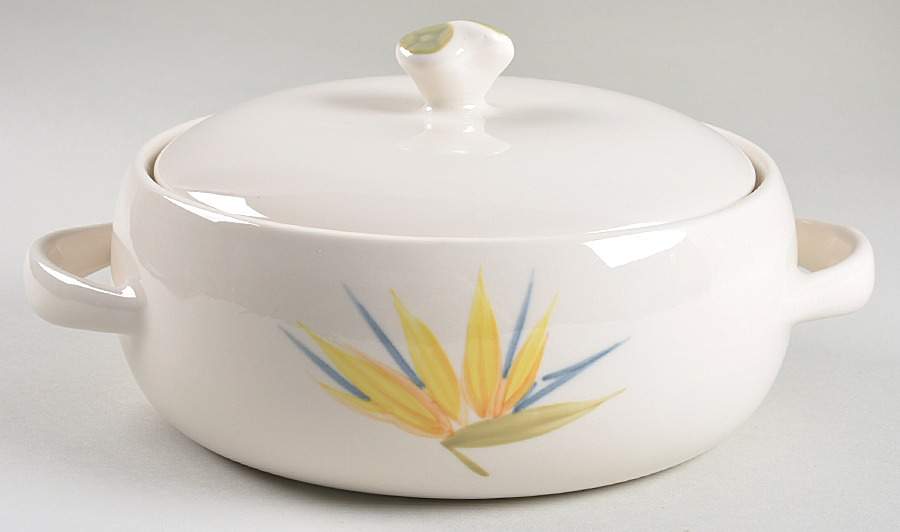 Bird of Paradise Round Covered Vegetable by Winfield-1