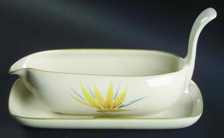 Bird of Paradise Gravy Boat & Underplate/Relish by Winfield-1