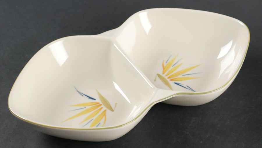 Bird of Paradise 13" Oval Divided Vegetable Bowl by Winfield-1